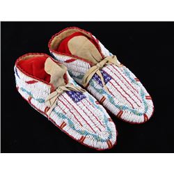 Northern Cheyenne Fully Beaded Moccasins 1890's