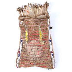 Cheyenne Buffalo Quilled & Beaded Pouch 19th C.