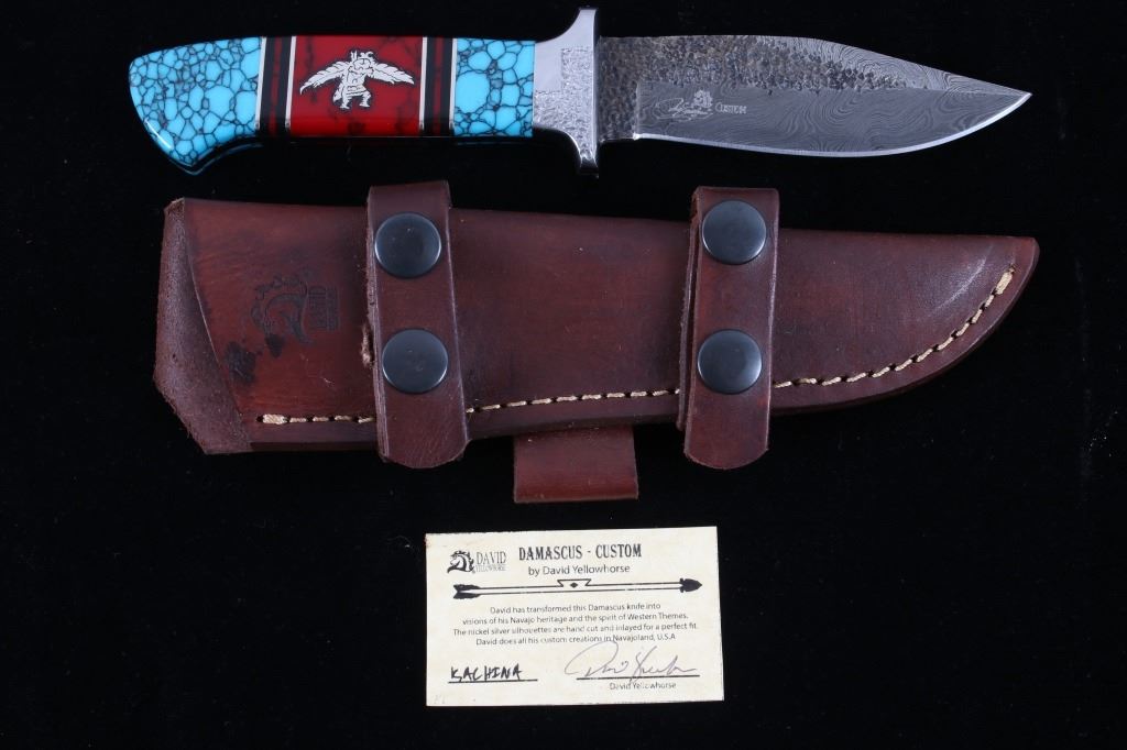 Navajo D Yellowhorse Turquoise Eagle Kachina Knife