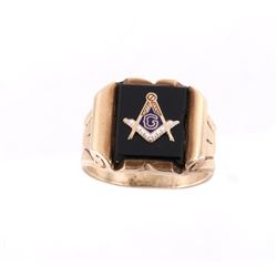 Early 1900's 10K Gold Masonic Signet Ring