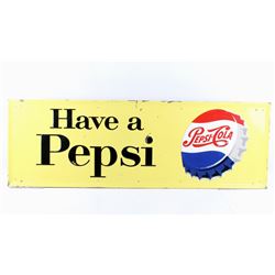 1957 Embossed Pepsi Cola Metal Advertising Sign