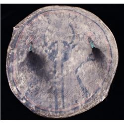 Plains Buffalo Polychrome Painted Dance Shield