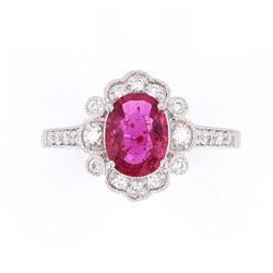 Extremely Rare Unheated Natural Ruby Diamond Ring