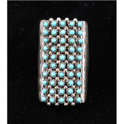 Zuni S. Haloo Petite Point Turquoise & Silver Ring
