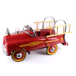 Fire Dept No 9 Hook & Ladder Pedal Car C. 1950's