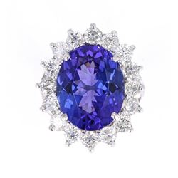 8.99 cts. Tanzanite 18K Ring w/ GIA & AIG Papers