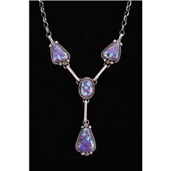 Navajo Augustine Largo Mojave & Sterling Necklace