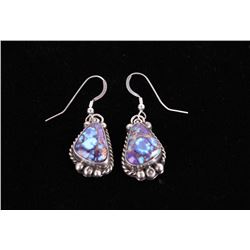Navajo Augustine Largo Mojave & Sterling Earrings