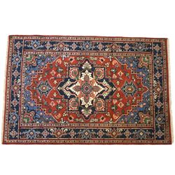Heriz Serapi Persian Hand Knotted Wool Runner 1930
