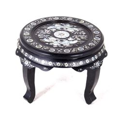 Oriental Mother of Pearl Inlaid Lacquer Table