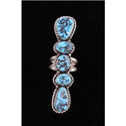 Navajo Betta Lee Kingman Turquoise Silver Ring
