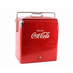Vintage Coca Cola Metal Picnic Cooler c. 1950's