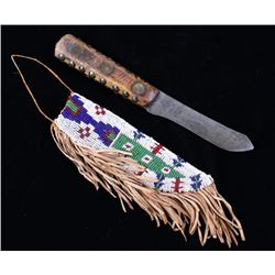 Cheyenne Beaded Sheath & Knife 19th Century