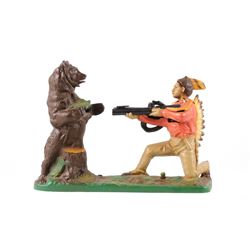 “Indian and Bear” Mechanical Bank by J. & E.Steven