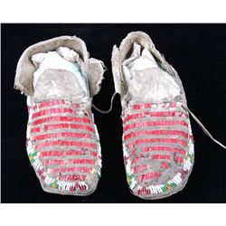 Sioux Quilled & Beaded Moccasins c. 1870's
