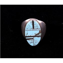 Navajo Wilbert Grey Turquoise Mtn. Sterling Ring