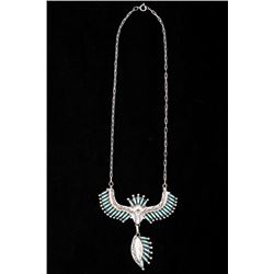 Zuni Sterling Turquoise Petite Point Necklace