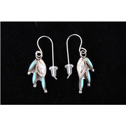 Zuni Sleeping Beauty Turq. Petite Point Earring