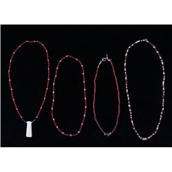 Hudson Bay Red White Heart Beads w Exotic Pendants