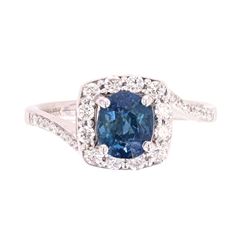RARE No Heat Bi-Color Blue to Green Sapphire Ring