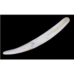 19th C. Eskimo Inuit Walrus Tusk Ivory Page Turner