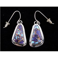 Navajo Herbert Tsosie Mojave & Sterling Earrings