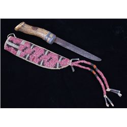 Northern Cheyenne 1890's Knife & Beaded Sheath