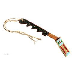 Plateau Polychrome Painted Riding Quirt 19th C.