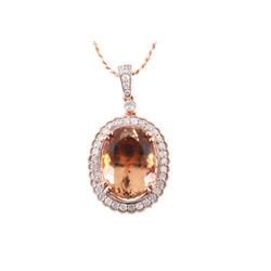 Amazing 11.76 cts. Morganite & Diamond Necklace