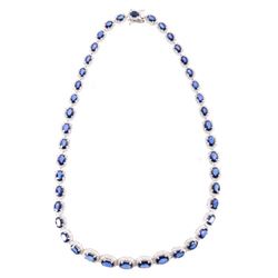 EXCELLENT Blue Sapphire & Diamond Necklace