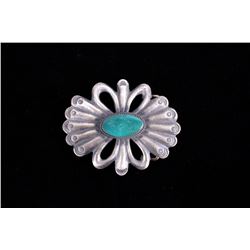 Navajo Kingman Turquoise Sand Cast Belt Buckle