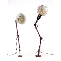 Fostoria Adjustable Arm Industrial Work Lamps 1940