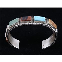 Navajo CJ Butler Multi Stone Sterling Bracelet