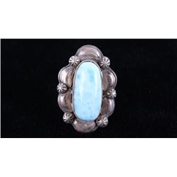 Navajo A. Johnson Larimar & Sterling Silver Ring