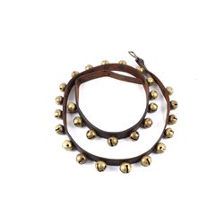 1920's Large Brass Sleigh Bells on Harness Leather