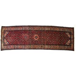 1930's Kashan Persian Hand Knotted Wool Runner Rug