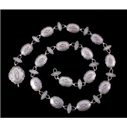 Navajo Engraved Sterling Silver Concho Belt