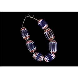 Early 1800's Six Layer Chevron Trade Bead Necklace