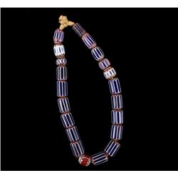 Early Large Six Layer Chevron Trade Bead Necklace