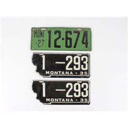 Montana 1927 & 1935 Steel License Plate Collection