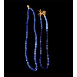 African Cobalt Glass Trade Bead Necklaces