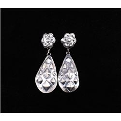 Navajo T. Yazzie Sterling Silver Repoussé Earrings