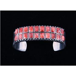 Navajo Red Spiny Oyster Shell Sterling Bracelet