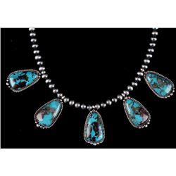 Navajo Sterling & Tibetan Turquoise Necklace