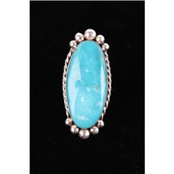 Navajo M. House Kingman Turquoise Sterling Ring