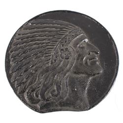 Mid 1900s Indian Chief's Head Cast Iron Plate Mold