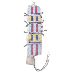 Sioux War Shirt Beaded Panel Tomahawk Drop 19th C.