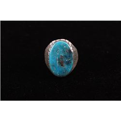 Navajo Ray Jack Kingman Turquoise Sterling Ring