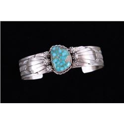 Navajo Kingman Turquoise & Sterling Silver Cuff