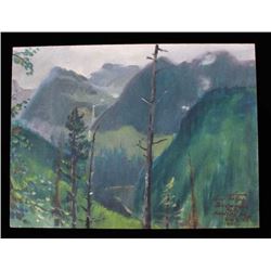 Carl Tolpo Bird Woman Falls Oil Painting, Glacier